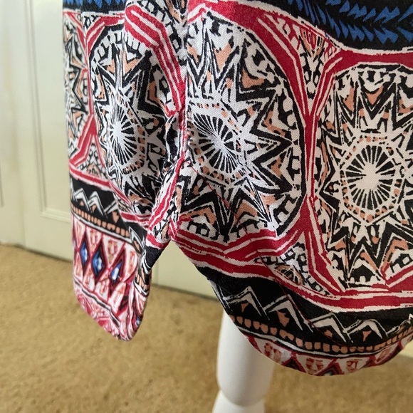 beachlunchlounge Midi Dress Vibrant Geometric Print Boho Sleeveless Size Large - Picture 6 of 9